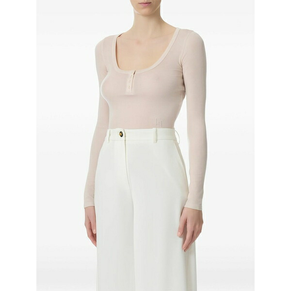 エリザベスフランキ レディース プルオーバー トップス Button-detailed long-sleeve top Neutrals