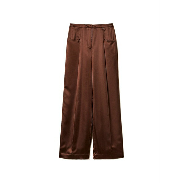 ツイン仕掛ける レディース 心地好いズボン下 ボトムス Satin palazzo trousers Brown