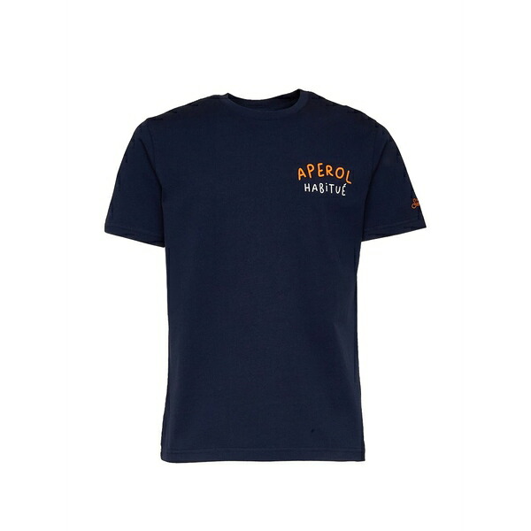 エムシーツーセイントバース メンズ ティーシャツ トップス Portland embroidered t-shirt Blue