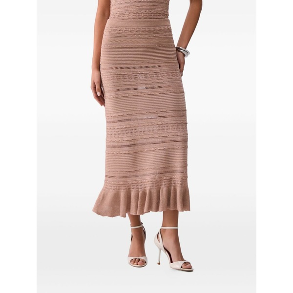 リュージョー レディース スコート ボトムス Openwork knit MIDI skirt Neutrals