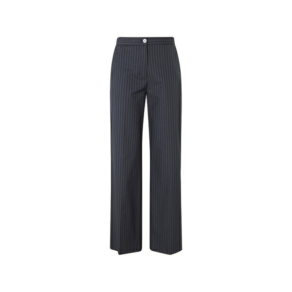 ソロトレ レディース 心地好いズボン下 ボトムス Pinstripe tailored trousers Blue