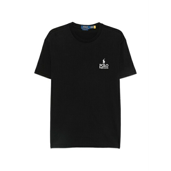 ラルフローレン メンズ ティーシャツ トップス Logo-embroidered t-shirt Black