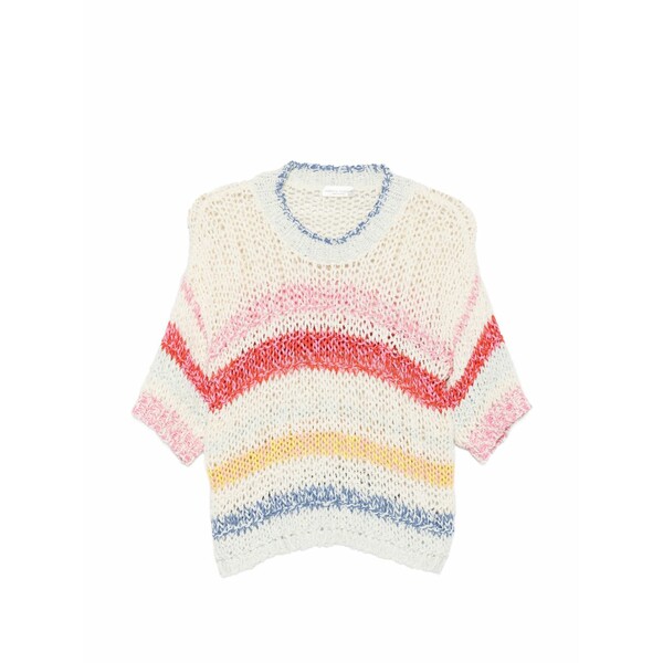 ロベルトコリーナ レディース 編み物\u0026スウェーター アウター Striped open-knit sweater Neutrals