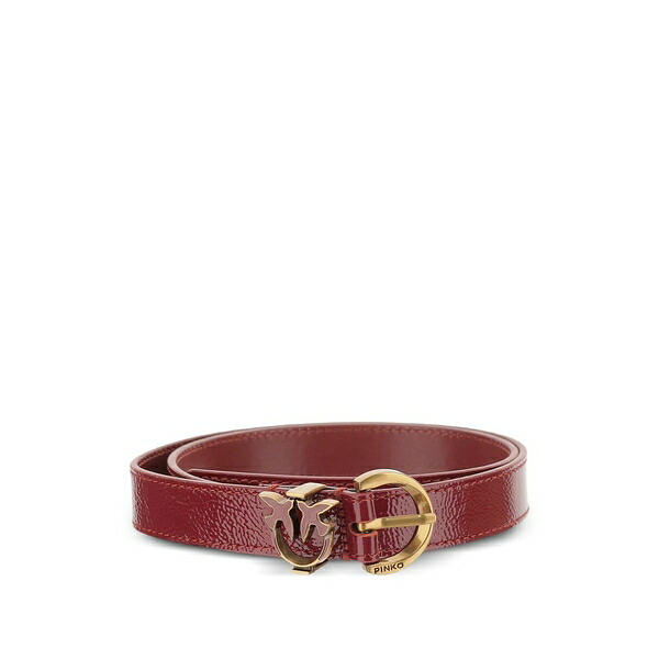 ピンコ レディース 三尺帯 添え物 Bird-detail buckle belt Red