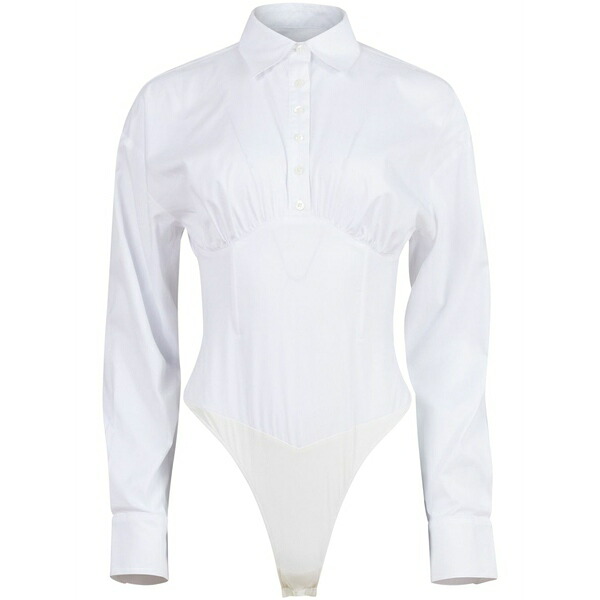 フレーデュマール レディース プルオーバー トップス Poplin button-down bodysuit White