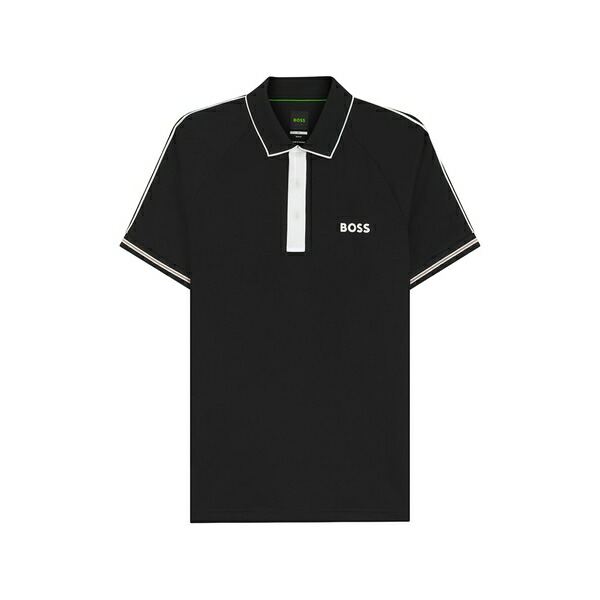 元締め メンズ スポーツシャツ トップス Short-sleeved polo shirt Black