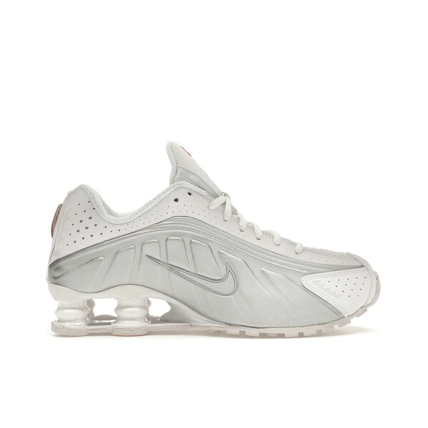 Nike ナイキ レディース スニーカー  【Nike Shox R4 White Metallic Silver (Women\u0027s)】  大きさ US_6.5(23.5糎) White/White-Metallic Silver-Max Orange