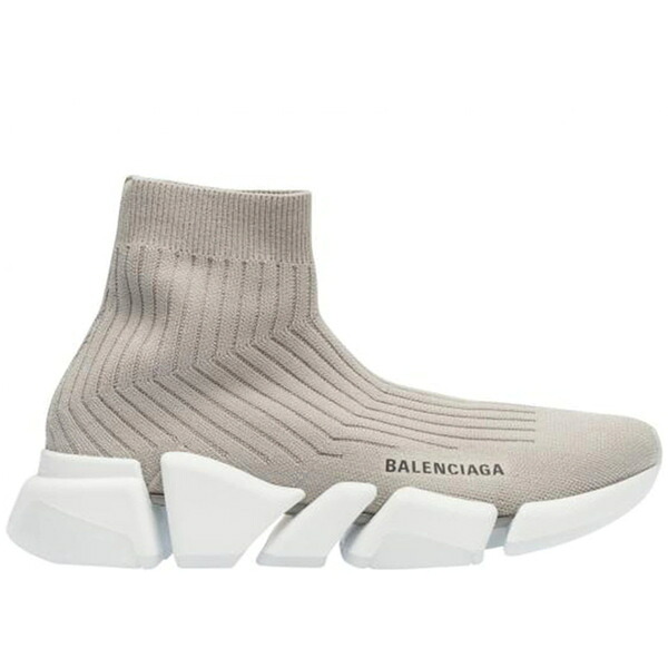 Balenciaga バレンシアガ レディース スニーカー 【Balenciaga Speed Trainer Rib-Knit Light Gray (Women's)】 サイズ US_7(24.0cm) Light Gray｜asty