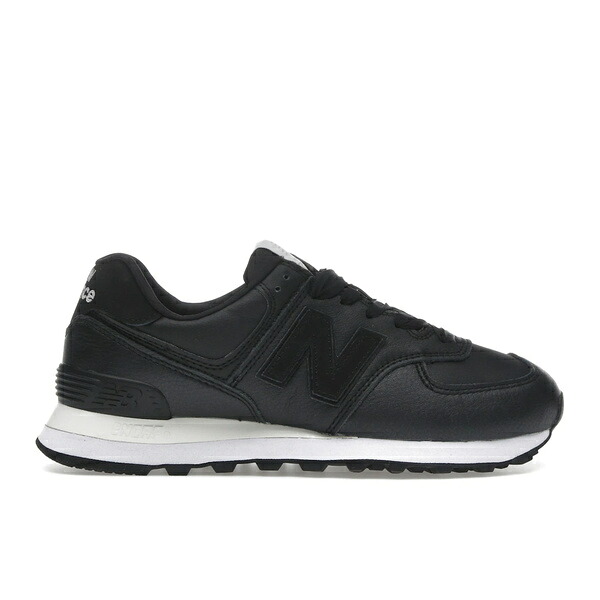 New Balance ニュー平衡にする レディース スニーカー  【New Balance 574 Black Leather White (Women\u0027s)】  大きさ US_5.5(22.5糎) Black/White