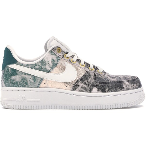 Nike ナイキ レディース スニーカー  【Nike Air Force 1 Low Metallic Leather (Women\u0027s)】  大きさ US_8(25.0糎) Summit White/Oil Grey-Bio Beige-Summit White