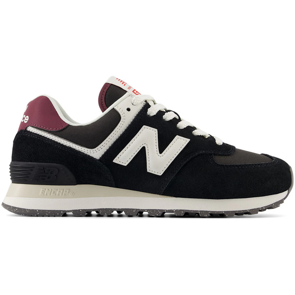 New Balance ニューバランス レディース スニーカー 【New Balance 574 Black White Burgundy (Women\'s)】 サイズ US_5.5(22.5cm) Black/White|asty
