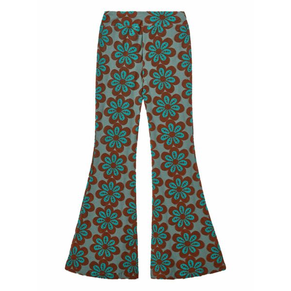 ラ・ダブル・ジェイ レディース 心地好いズボン下 ボトムス New meditation flower-print flared trousers Green