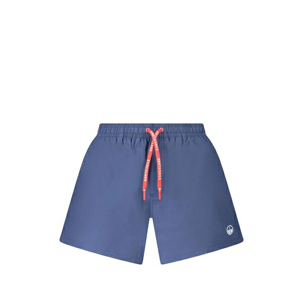 北の方大売り出し メンズ 心地よいズボン下 ボトムス Logo-patch drawstring swim shorts Blue