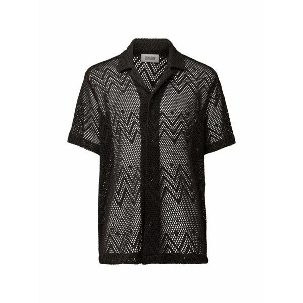 ドライコーン メンズ シャツ トップス Bijan 02 crochet-knit short-sleeve shirt Brown｜asty