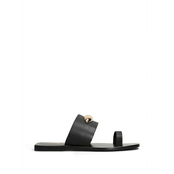 コーラル青色 レディース サンダル シューズ Embellished toe-loop sandals Black