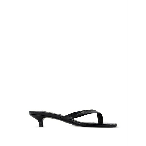 トーテム レディース サンダル シューズ Croc-effect leather sandals Black