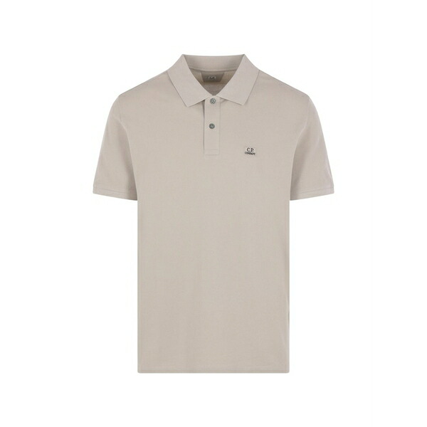 シーピーカンパニー メンズ スポーツシャツ トップス Logo-patch polo shirt Neutrals