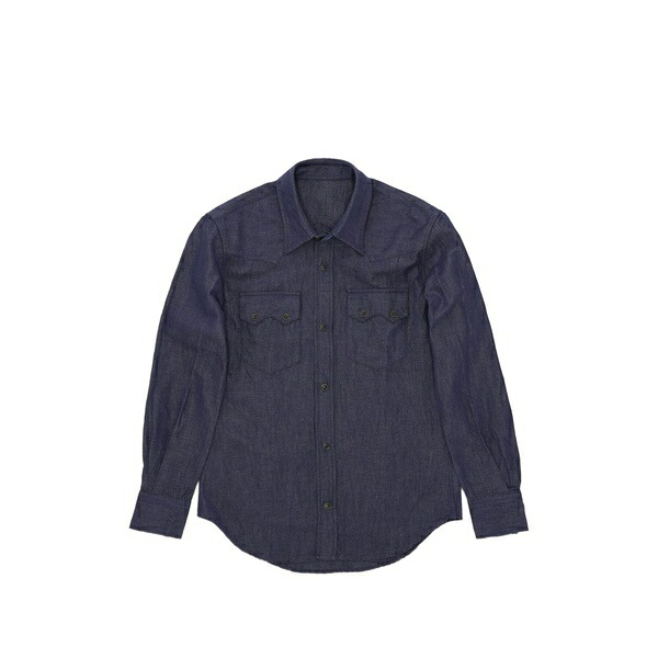 フォルテラ メンズ シャツ トップス Smith heavy-chambray shirt Blue|asty