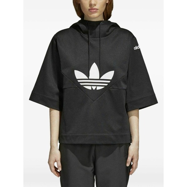 アディダス レディース パーカー・スウェットシャツ アウター Clrdo logo-detail hoodie Black