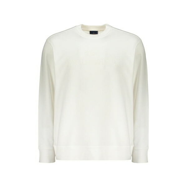 ポールアンドシャーク メンズ パーカー・スウェットシャツ アウター Logo-embroidered sweatshirt White