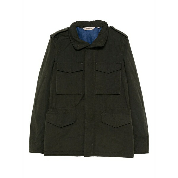 アスペジ メンズ 上衣＆上衣 アウター Flap-pockets collared jacket Green