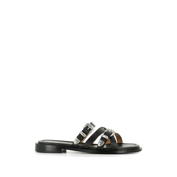サルトル レディース サンダル シューズ Buckle-strap flat sandals Black|asty