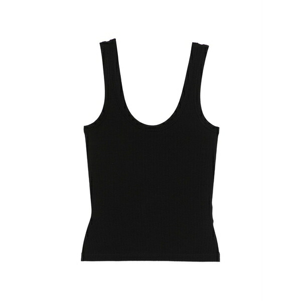 テラ レディース カットソー トップス Ribbed-knit tank top Black