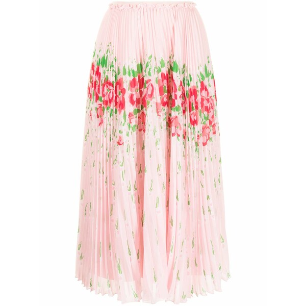 レッドヴァレンティノ レディース スコート ボトムス Floral-print pleated MIDI skirt Pink