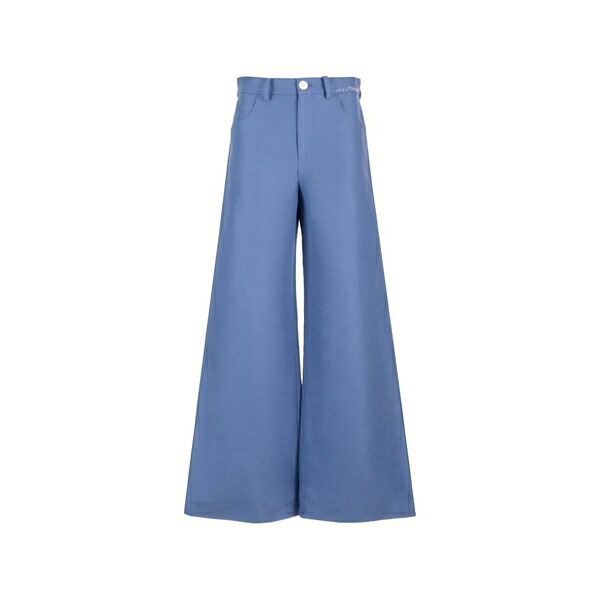 マルニ レディース 心地よいズボン下 ボトムス Logo-embroidered trousers Blue