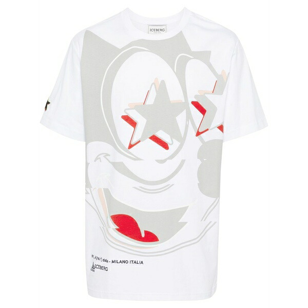 アイスバーグレタス メンズ プルオーバー トップス Felix the cat cotton t-shirt White