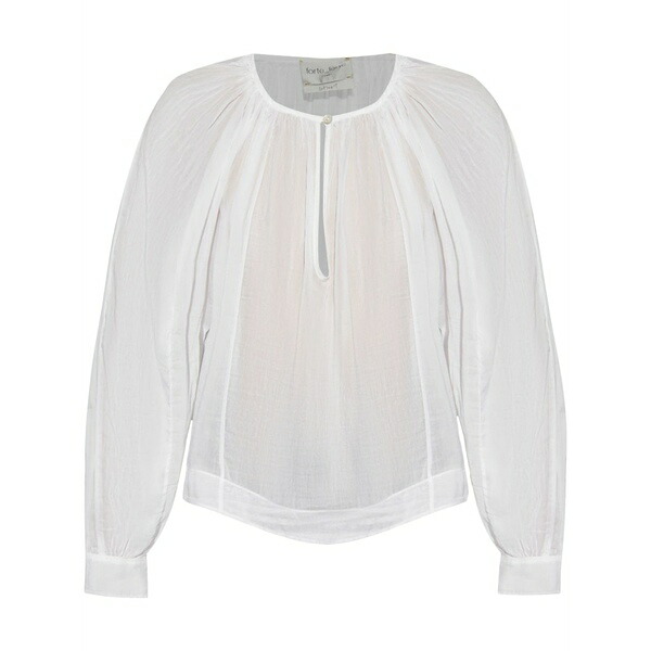 フォルテ フォルテ レディース プルオーバー トップス Voile blouse White