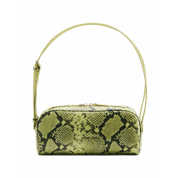 パトリツィア ペペ レディース ショルダーバッグ 御徒面子 Python-print leather shoulder bag Green