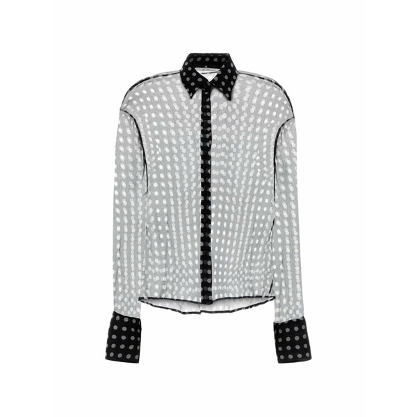 エルマンノ シェルヴィーノ レディース ティーシャツ トップス Polka-dot silk shirt Grey