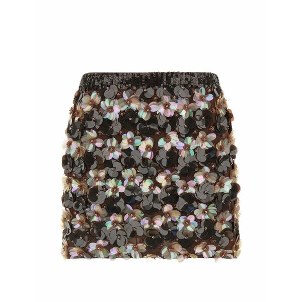 パロッシュ レディース スコート ボトムス Floral-sequins skirt Black