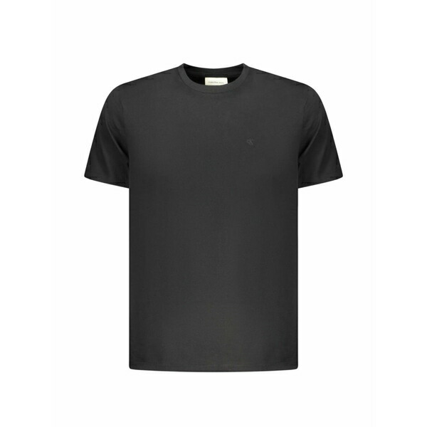 カルバンクライン メンズ ティーシャツ トップス Logo-embroidered cotton t-shirt Black
