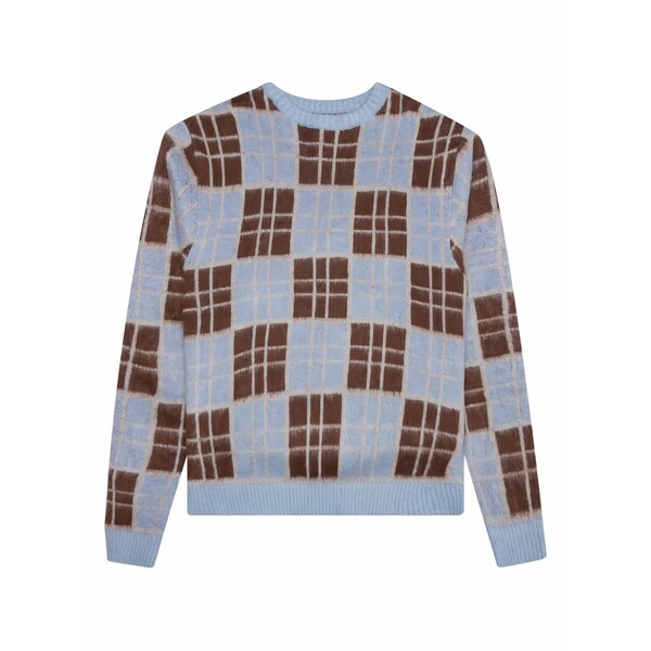 アウェイクニューヨーク メンズ 編み物\u0026プルオーバー アウター Checked sweater Blue
