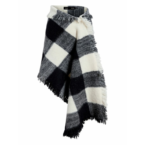 プロエンザショラー レディース スコート ボトムス Checked fringed asymmetric skirt Black