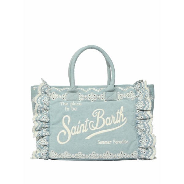 エムシーツーセイントバース メンズ トートバッグ 御徒面子  vanity volant ruffled tote bag Blue