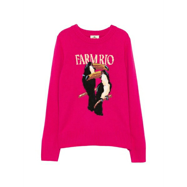 耕園 リオ レディース 編み物\u0026プルオーバー アウター Toucan-applique sweater Pink