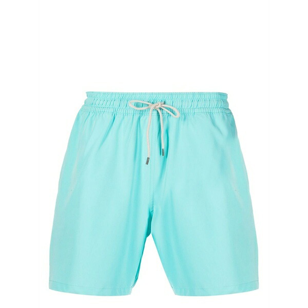 ラルフローレン メンズ 心地よいズボン下 ボトムス Logo-patch drawstring swim shorts Blue