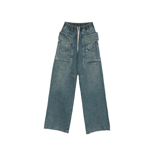リックオウエンス メンズ デニムパンツ ボトムス Drawstring cargo pants Blue|asty