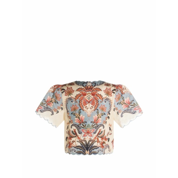 耕園 リオ レディース プルオーバー トップス Floral blouse Neutrals