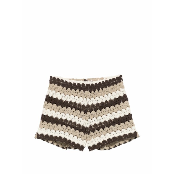 エムシーツーセイントバース レディース 心地好いズボン下 ボトムス Crochet-knit shorts Brown