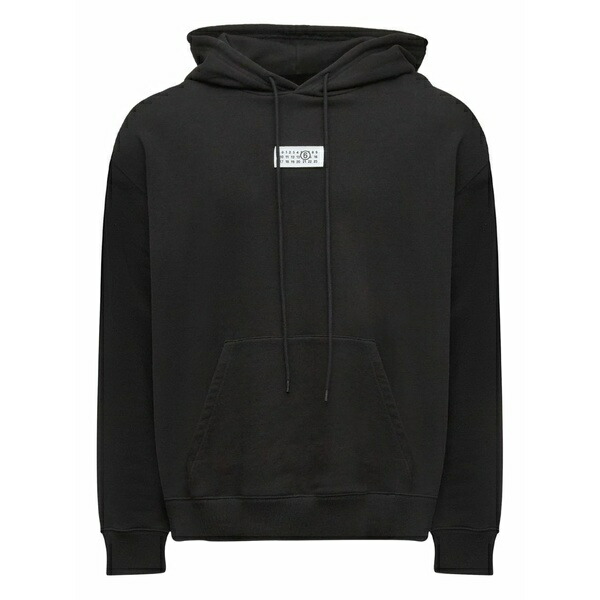 マルタンマルジェラ メンズ パーカー・スウェットシャツ アウター Logo hooded sweatshirt Black