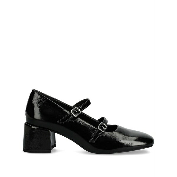 渡り者 レディース パンプス シューズ 55粍 adison double-buckle patent pumps Black