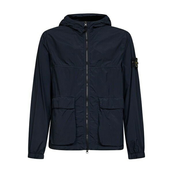 ストーンアイランド メンズ 上衣＆上衣 アウター Hooded flap-pocket jacket Blue
