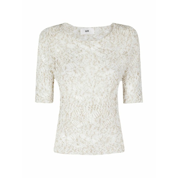 ソロトレ レディース カットソー トップス Maglia rete crochet-knit top Neutrals