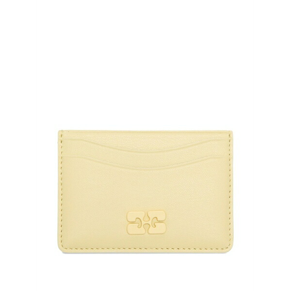 ガニー レディース 銭入れ 添え物 Bou  logo plaque card holder Yellow