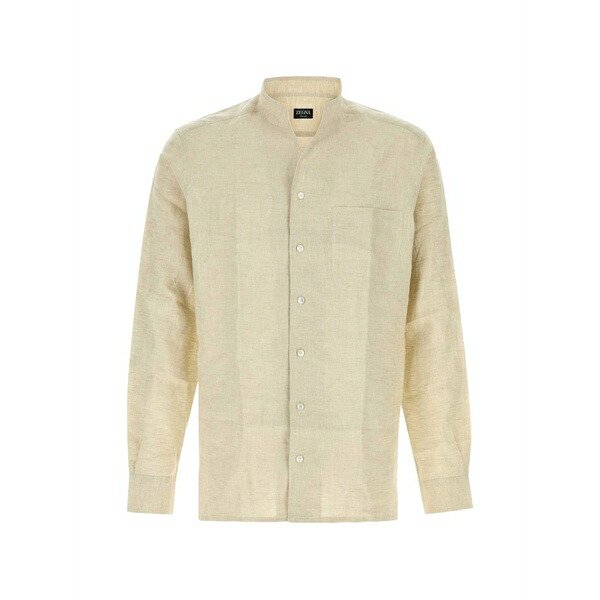 ゼニア メンズ プルオーバー トップス Melange linen shirt Neutrals