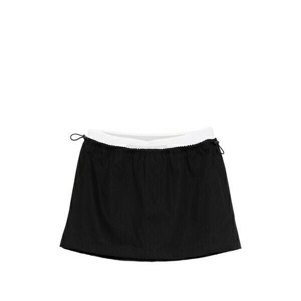 アレキサンダーワン レディース スコート ボトムス Elastic-logo mini skirt Black